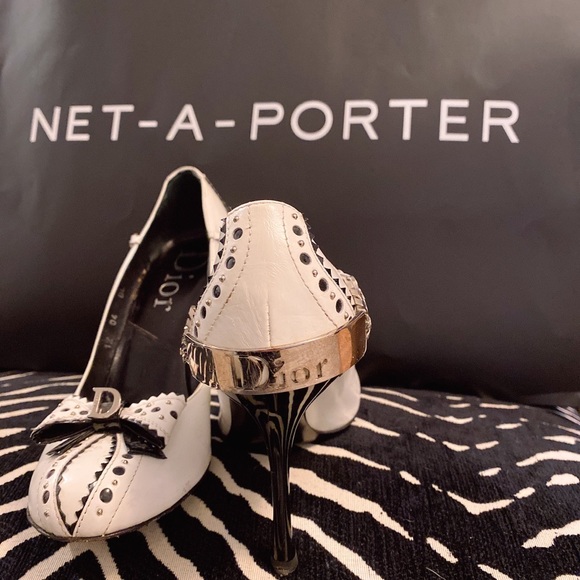 Dior Dtrep escarp round toe 10cm blanc noir - Picture 3 of 4